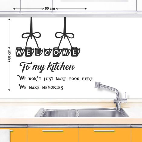Wollzo 60 cm Welcome To My Kitchen Removable Sticker