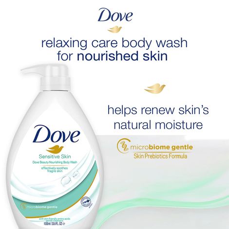 Dove Gentle Nourishing Body Wash | 24H Moisture Lock | For Sensitive Skin