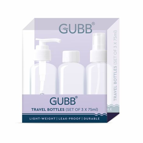 GUBB Travel Bottle Set For Toiletries Refillable Bottles With Pump Spray & Cap