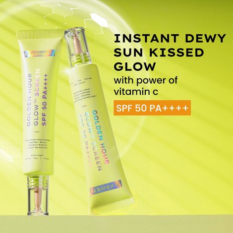 Hyphen Golden Hour Glow Sunscreen SPF 50 PA++++ For Dewy - Bright Skin| High UVA-B Protection