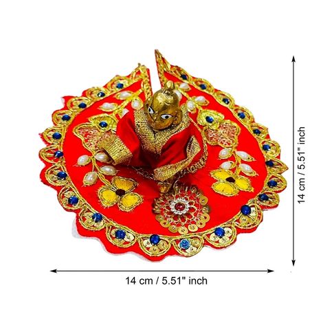 Floral Decorative Ladoo Gopal Dress for Idol (Size 1) | Krishna Costume | Krishna Janmastami Special (Ecraftindia)