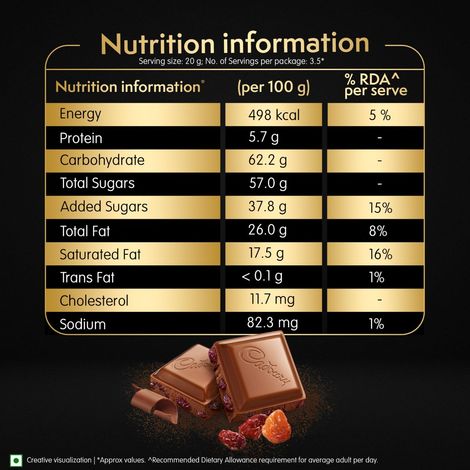 Cadbury Temptations Rum & Raisins Premium Chocolate Bar