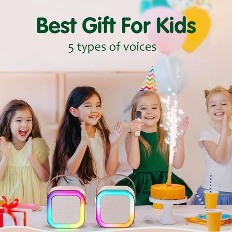 Wembley Mini Portable Bluetooth Karaoke Speaker With Wireless Microphone And Dynamic Lights