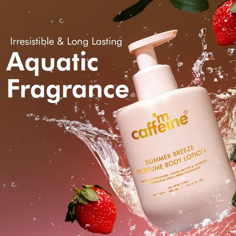 mCaffeine Summer Breeze Perfume Body Lotion With Niacinamide - Cocoa Butter|Fresh Aquatic Fragrance
