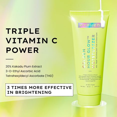 Hyphen Golden Hour Glow Face Moisturizer | Brighter Skin With Triple Vitamin C And 3% Niacinamide