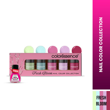 Colouressence Nail Paint Kit | Free Nail Paint Remover | Fresh Bloom - MultiColour