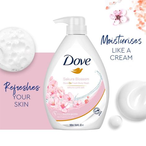 Dove Go Fresh Body Wash | Sakura Blossom & Pink Salt | For Moisturised Skin