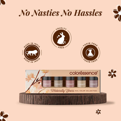 Colouressence Nail Paint Kit | Free Nail Paint Remover | Naturally Yours - MultiColour