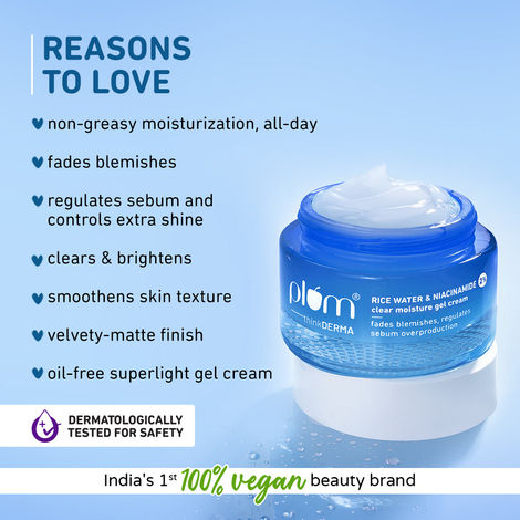 Plum Rice Water & Niacinamide 2% Clear Moisture Gel Cream