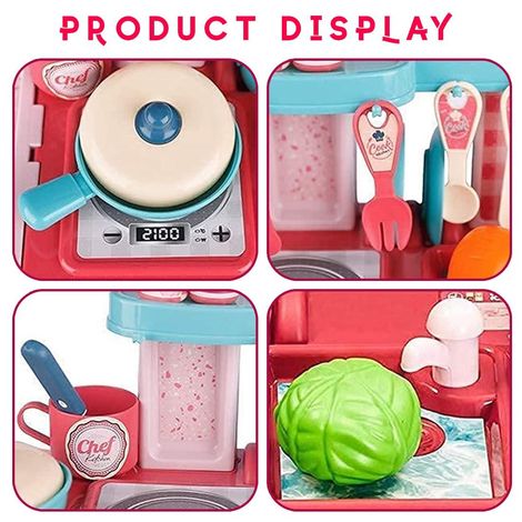 Wembley 3 In 1 Kitchen Set Portable Play Set With Cooking Utensils