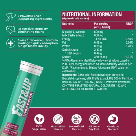 Fast&Up Liver Detox - After Party Liver Detox from Alcohol Toxins - Mixed Berry Flavour