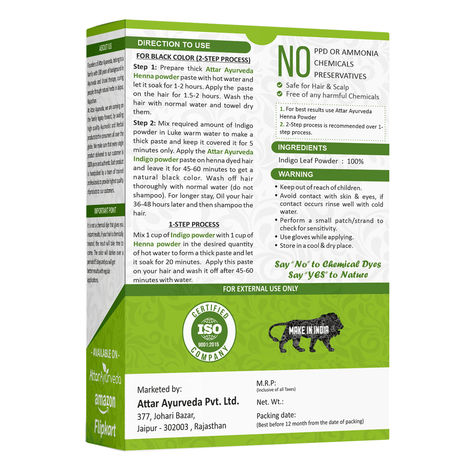Attar Ayurveda Indigo Powder For Black Hair