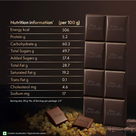 Cadbury Bournville Rum & Raisin 50% Dark Chocolate Bar