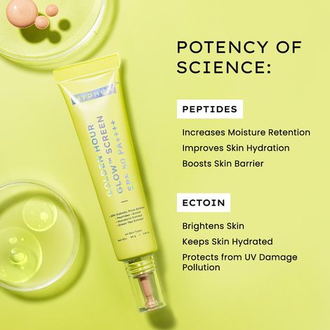 Hyphen Golden Hour Glow Sunscreen SPF 50 PA++++ For Dewy - Bright Skin| High UVA-B Protection