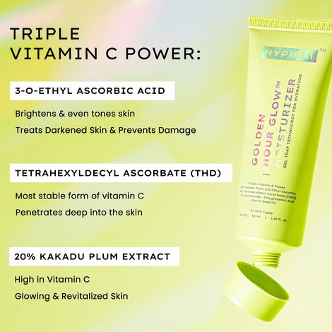 Hyphen Golden Hour Glow Face Moisturizer | Brighter Skin With Triple Vitamin C And 3% Niacinamide