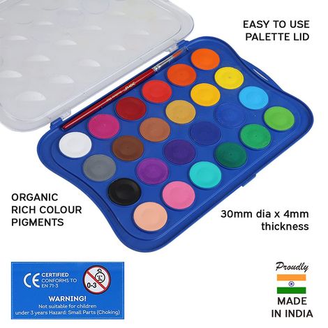 Doms Water Color Cakes 24 Shades (23 Mm)