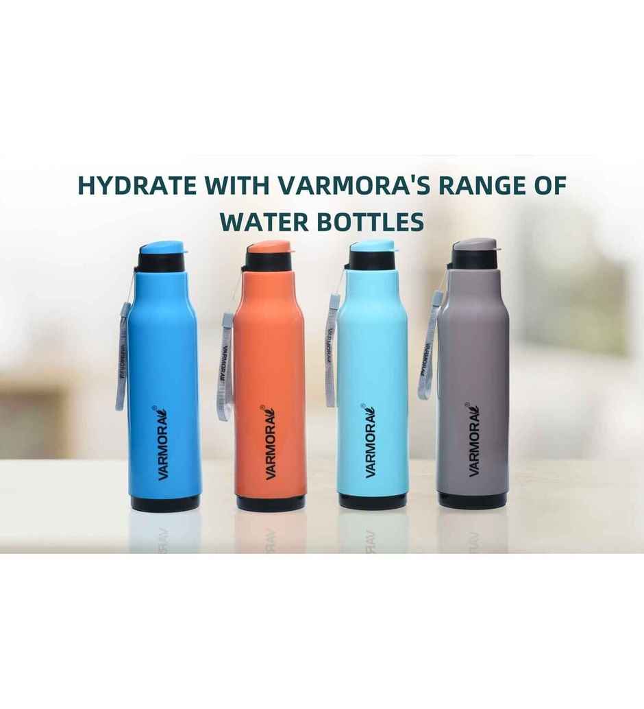 Varmora Plastic Sofia Insulated Water Bottle FDA Approved BPA-Free Hot & Cold | Blue