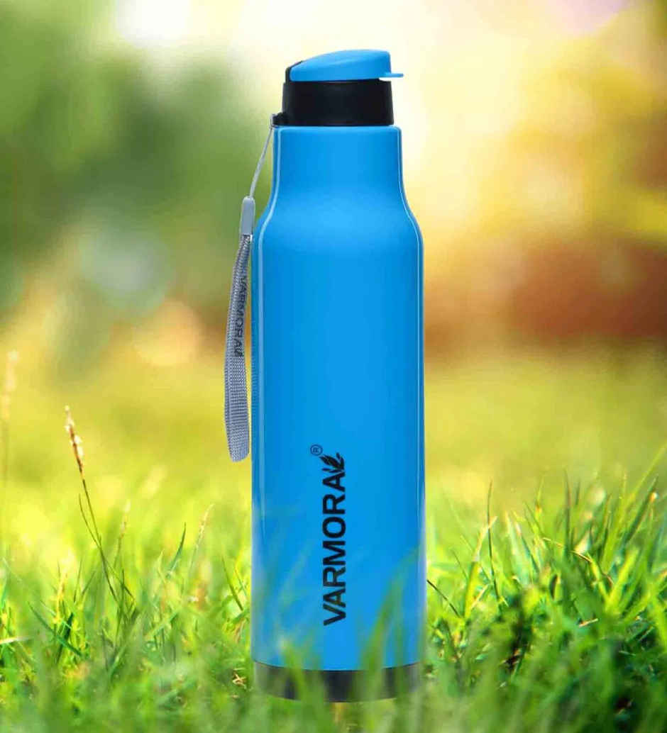 Varmora Plastic Sofia Insulated Water Bottle FDA Approved BPA-Free Hot & Cold | Blue
