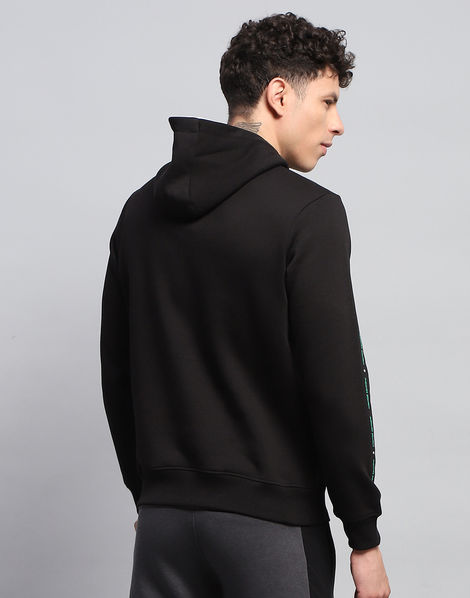 Rock.it By Monte Carlo Mens Printed Black Hooded Neck Full Sleeve Sweatshirt | 2240102420-1-38 | M