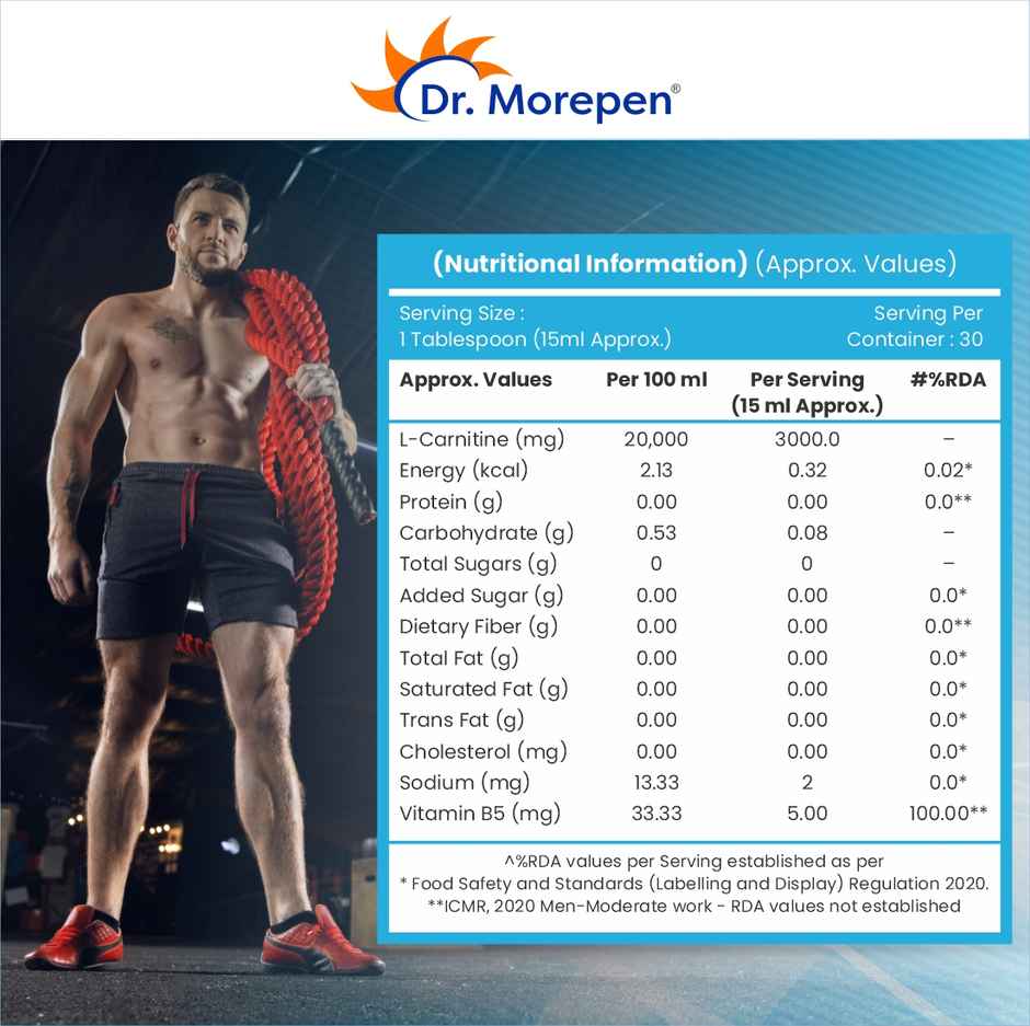 Dr. Morepen L-Carnitine Triple Strenght Transform Fat to Muscle