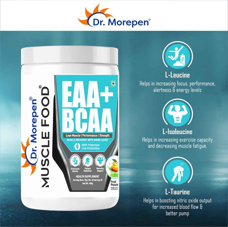 Dr. Morepen EAA + BCAA Helps Muscles Recovery | Fruit Punch