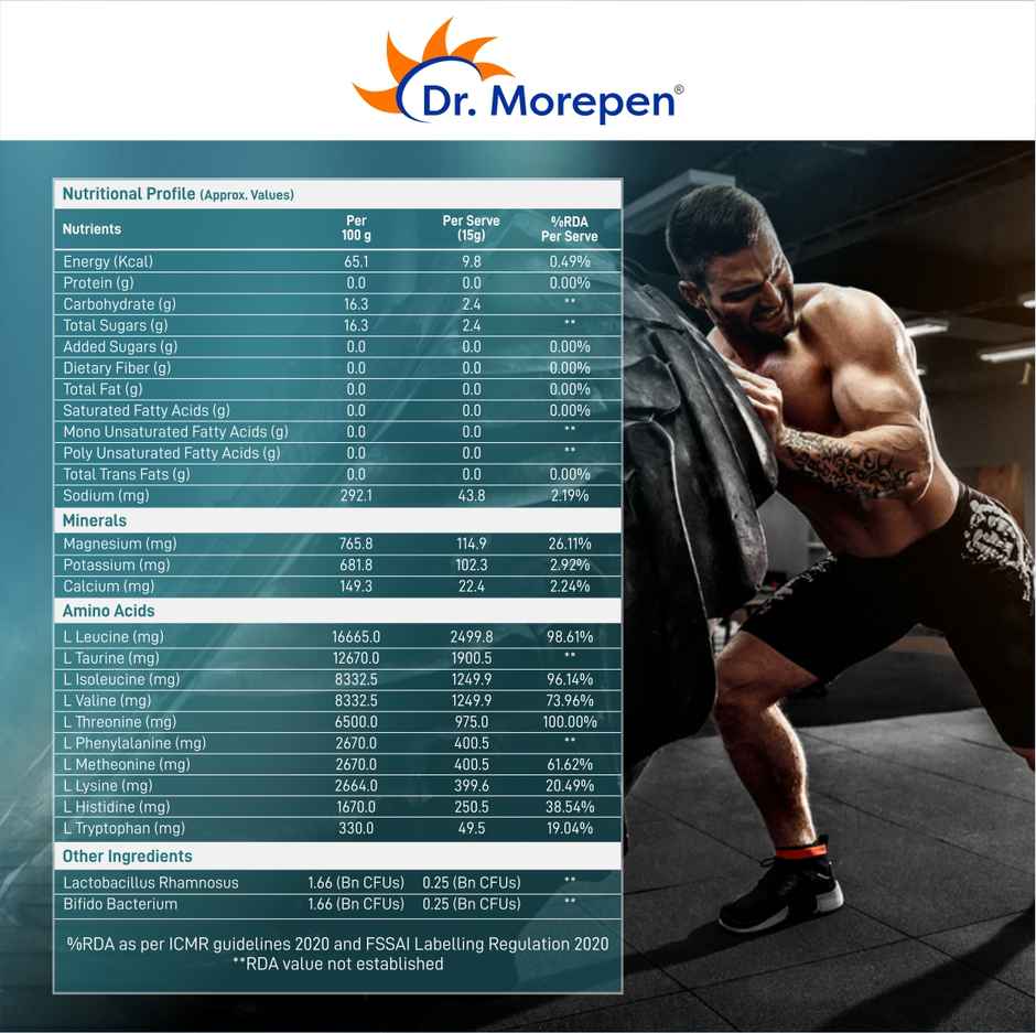 Dr. Morepen EAA + BCAA Helps Muscles Recovery | Fruit Punch