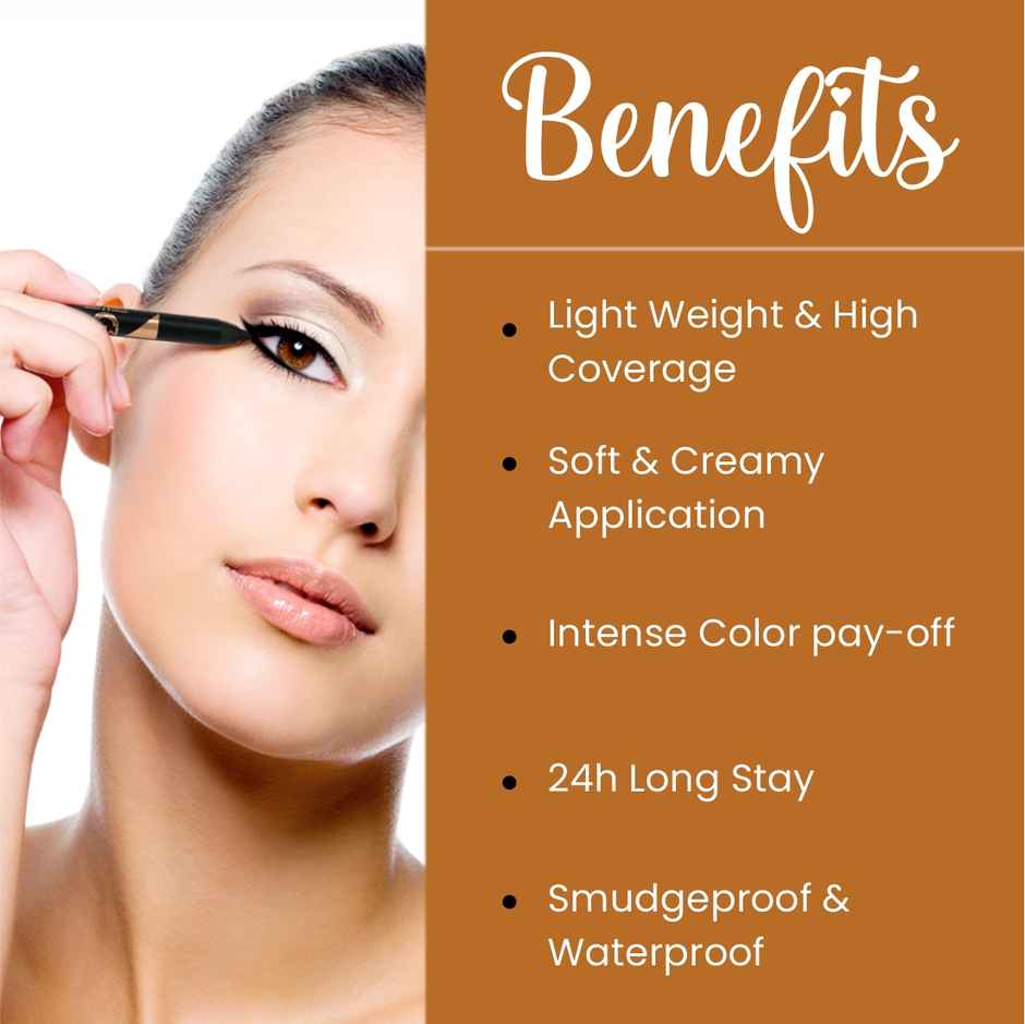 Mattlook Dreamy Eyes Smooth Glide Kajal with Sharpener | 24H Long Lasting | Deep Black