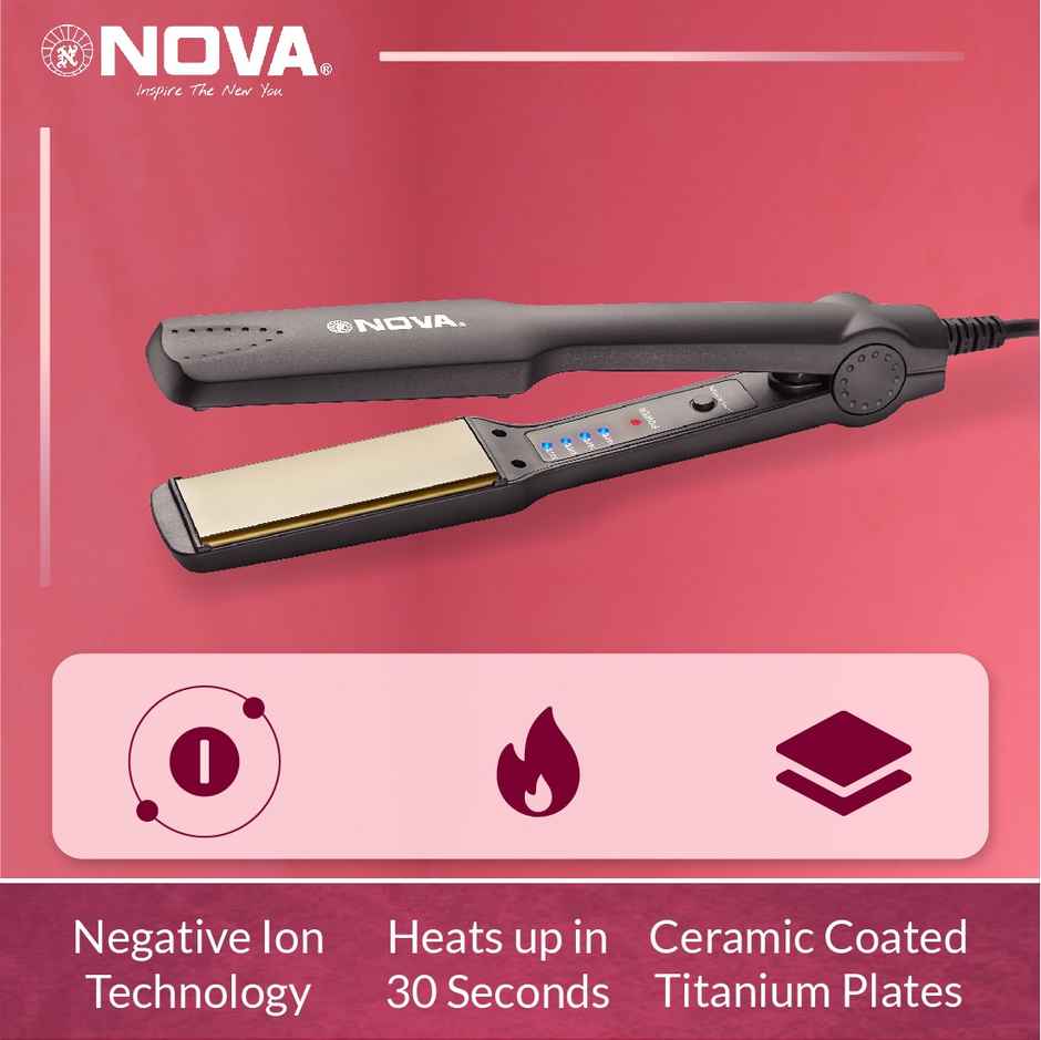 Nova Temperature Control Professional Nhs 860 Hair Straightener (Black)