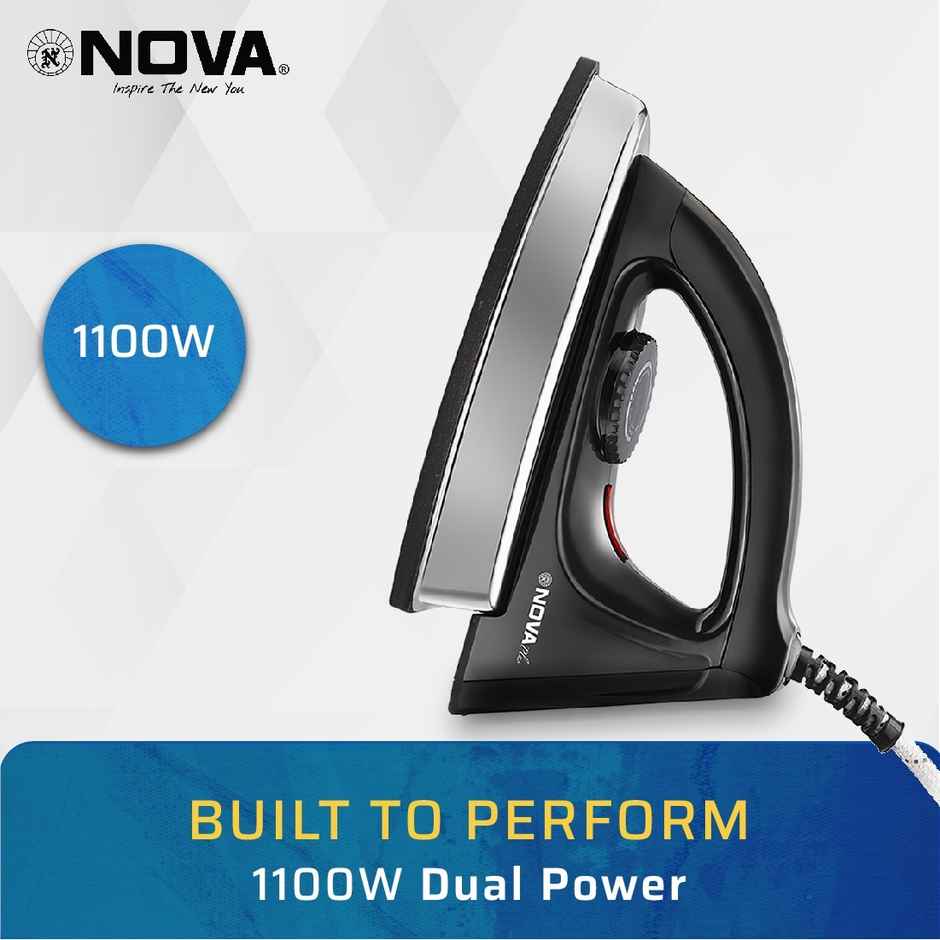 Nova Plus Ni 100 Heavy Weight 1100 W Dry Iron (Black)