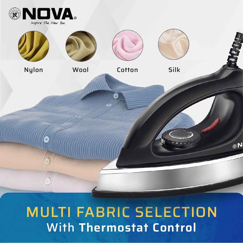 Nova Plus Ni 100 Heavy Weight 1100 W Dry Iron (Black)