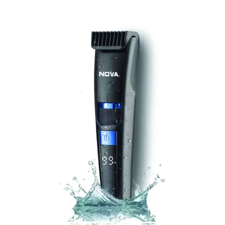 Nova Nht 1059 Digital Fully Waterproof Trimmer 200 Min Runtime 40 Length Settings (Black, Blue)