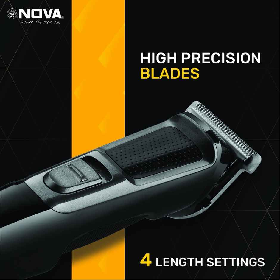 Nova Nht 1074 Usb Trimmer 30 Min Runtime 4 Length Settings (Grey and Silver)
