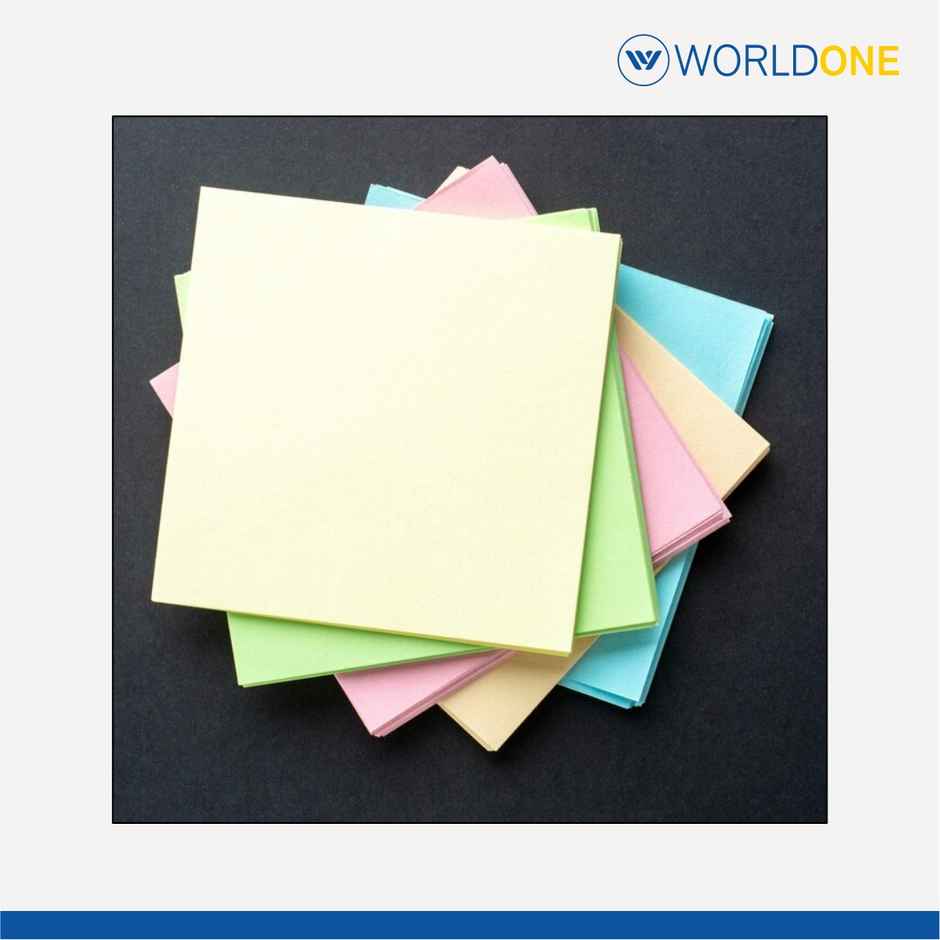 Worldone Non-Sticky Cube Memo Pad | Multicolour