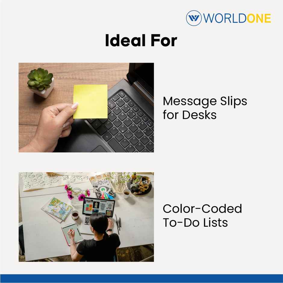 Worldone Non-Sticky Cube Memo Pad | Multicolour