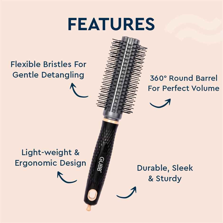 GUBB Elite Round Brush With Pin (Black)