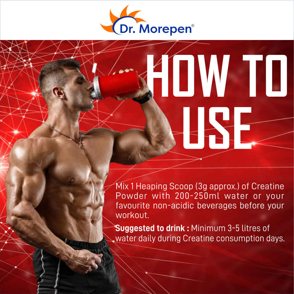 Dr. Morepen Micronised Creatine Monohydrate Pure Creatine | Unflavored