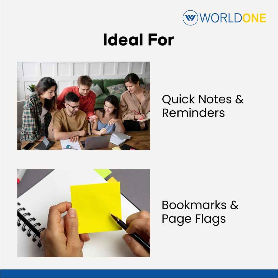 Worldone Non-Sticky Cube Memo Pad | Multicolour