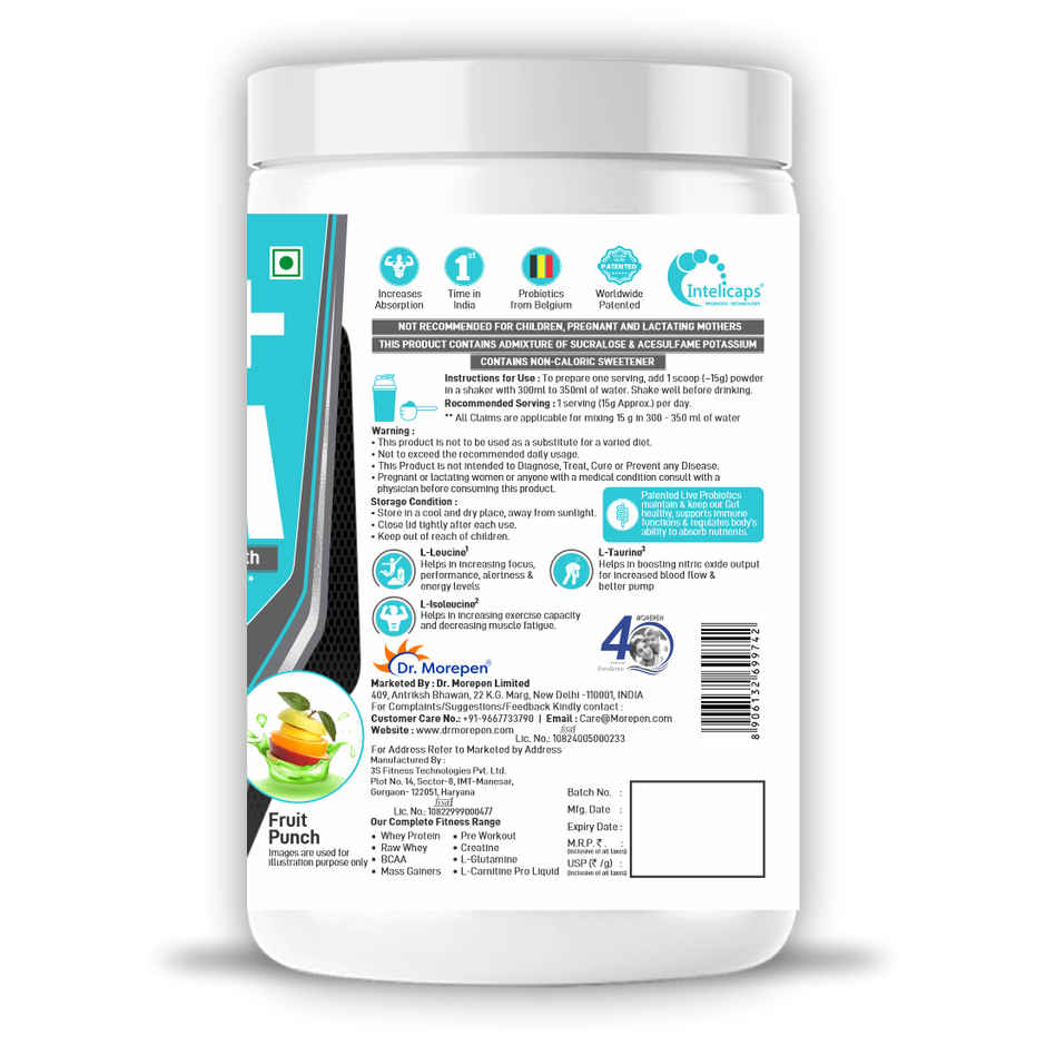 Dr. Morepen EAA + BCAA Helps Muscles Recovery | Fruit Punch