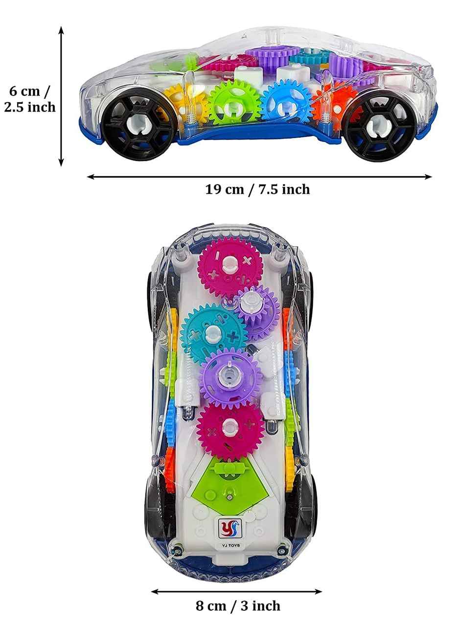 Storio 3D Baby Car Toy | 360 Rotating Mechanical Gear Car for Kids