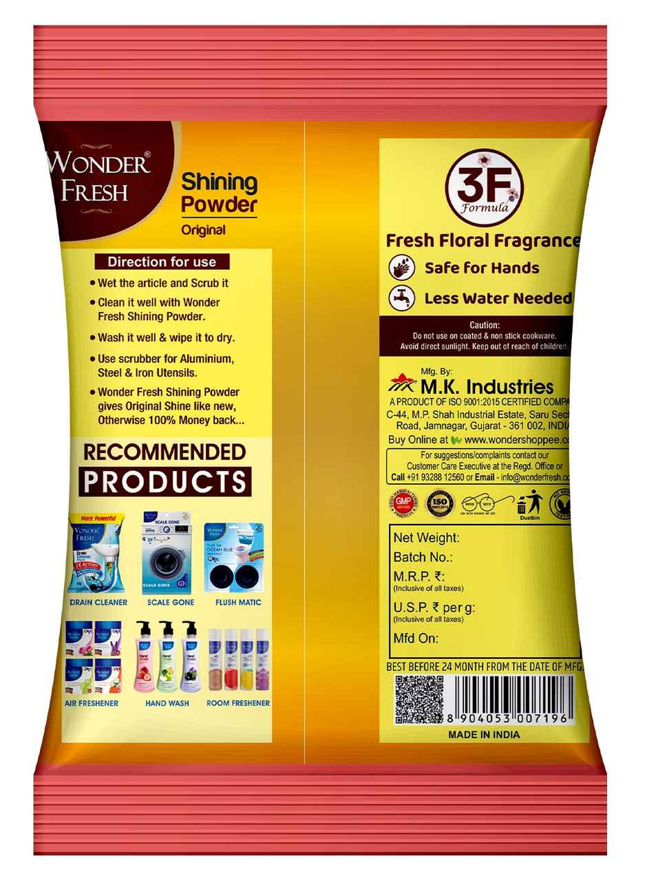 Wonder Fresh Shining Powder For Copper, Brass, Aluminium, Iron, Silver & Steel