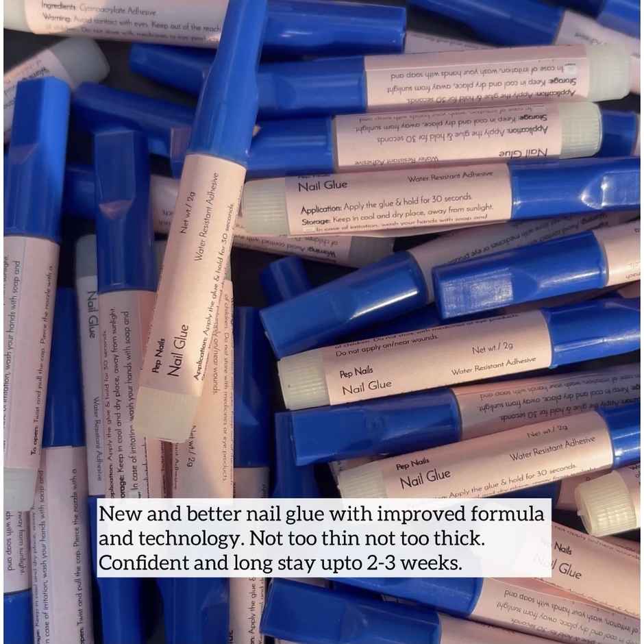 Pep Nails Super Strong Nail Glue | 2 To 3 Weeks Stay | Non Damaging | Easy To Use And Remove