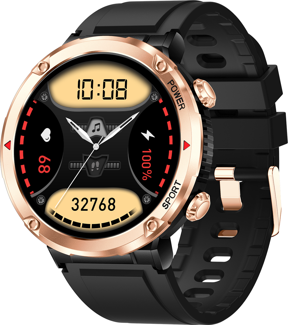 Fire-Boltt Sphere Smartwatch | 1.6" Display | BT Calling - Gold Black