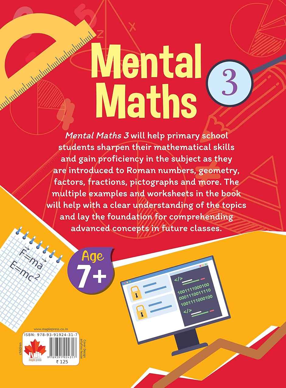 Mental Maths - Mathematics Activity Book 3 for Class 3+, Age 7+