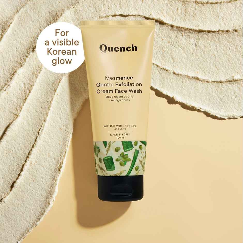 Quench Botanics Mesmerice Gentle Exfoliation Cream Face Wash | Korean Skin care, 100ml