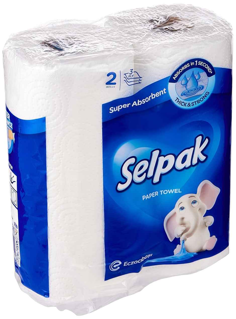Selpak Kitchen Towel Paper 2 PIECE -80 Pulls Per Role