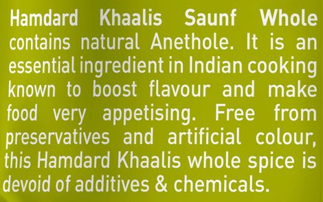 Hamdard Khaalis Saunf Whole