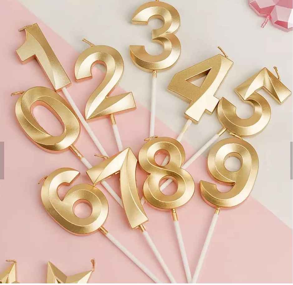 Chrome 1 Golden Number Candle