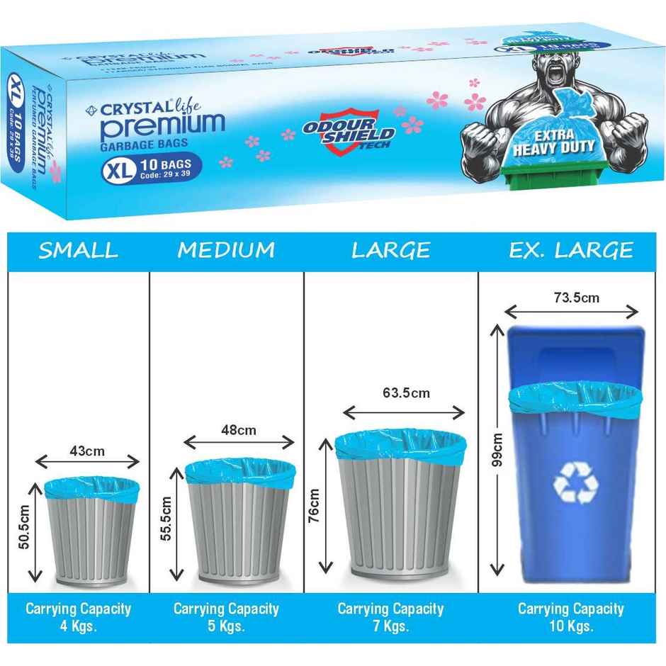 Crystal Life Premium Garbage Bag XL Blue