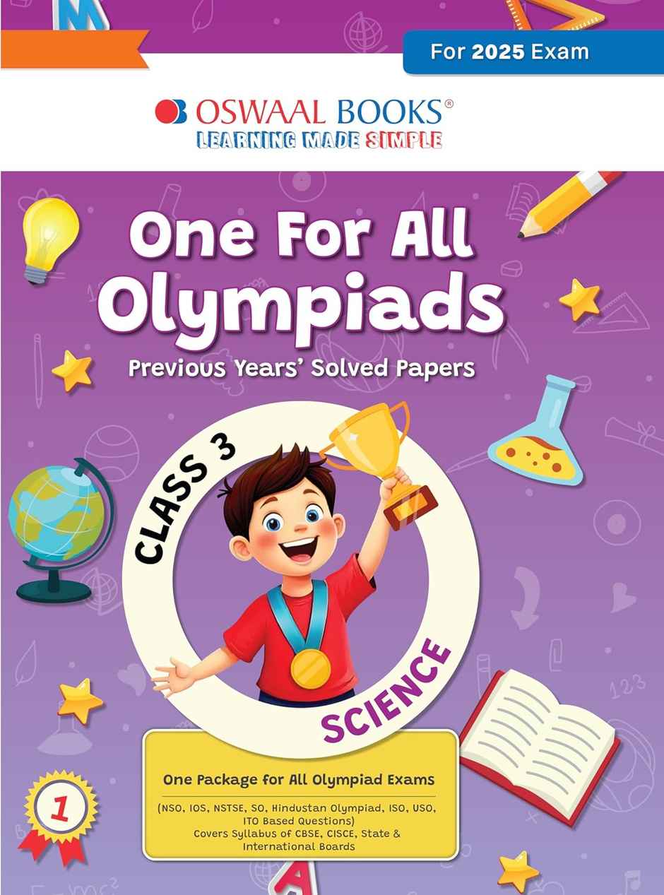 Oswaal One For All Olympiads Previous Year Solved Papers Class 3 Science For 2025 Exam