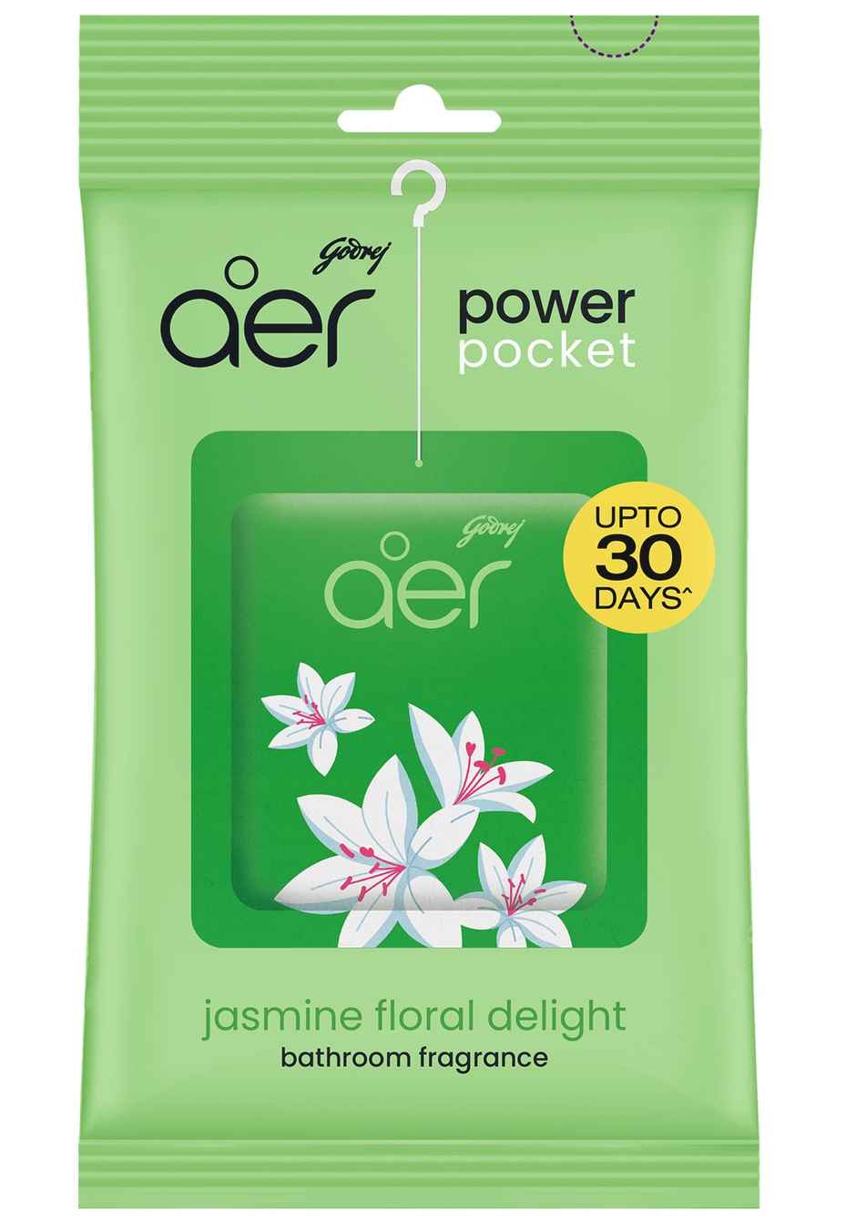 Godrej Aer Power Pocket Bathroom Freshener - Jasmine Floral Delight